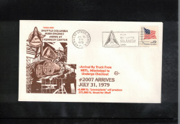 USA 1979 Space / Weltraum Space Shuttle Columbia Main Engines Arrive At KSC Interesting Cover - United States