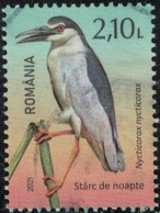 Roumanie 2021 Oblitéré Used Oiseau Nycticorax Nycticorax Bihoreau Gris Y&T RO 6675 SU - Gebruikt