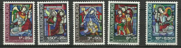 LUXEMBURGO 1972 YVERT 803/807 **   VIDRIERAS TEMAS RELIGIOSOS - Nuevos