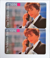 2 Pcs Germany Telekom Telefonkarte Chip Phone Card  Mint Consecutive Number - Collezioni