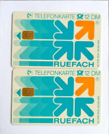 2 Pcs Germany Telekom Telefonkarte Chip Phone Card  Mint Consecutive Number - Lots - Collections