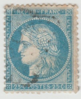 Cérès 25 C Bleu Oblitéré - 1871-1875 Cérès