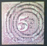 Germany/Thurn And Taxis/Northern District, Scott #13, Used(o), 1859, 5 Sb, Lilac - Oblitérés