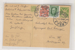 CZECHOSLOVAKIA 1925 BRATISLAVA Postal Stationery To Austria - Brieven En Documenten