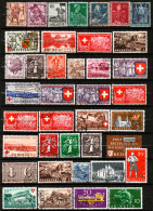 SUISSE ,SCHWEIZ,1939 - 1949, LOT, ALBUMSEITE , GESTEMPELT, OBLITERE - Usados