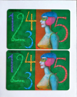 2 Pcs Germany Telekom Telefonkarte Chip Phone Card  Mint Consecutive Number - Verzamelingen