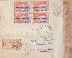CAMEROUN - LETTRE Avec N°204 X4  "Cameroun Français 27.8.1940." De Nkongsamba Le 13/02/1942 - Variété Du 2 Bouclé - - Brieven En Documenten