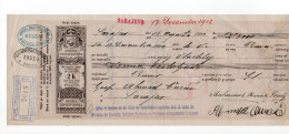 1912. BOSNIA,AUSTRIAN OCCUPATION,SARAJEVO,ANGLO-OEST BANK,CROATIAN CENTRAL BANK,2 KRONA CHEQUE - Schecks  Und Reiseschecks