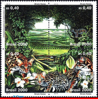 Ref. BR-2752 BRAZIL 2000 - ENVIRONMENTAL PROTECTION,TREES, CAT, OZ, MI# 3041-44, SET MNH, ANIMALS, FAUNA 4V Sc# 2752 - Ongebruikt