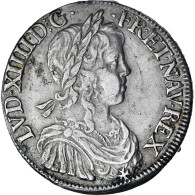 France, Louis XIV, Écu à La Mèche Longue, 1652, Rouen, Argent, TTB - 1643-1715 Louis XIV The Great