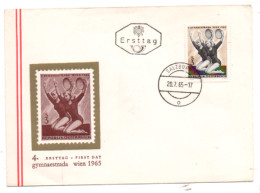 Österreich 1965 MiNr.: 1191 Gymnastrada Ersttag; Austria FDC Scott: 751  YT: 1027 Sg: 1454 - FDC