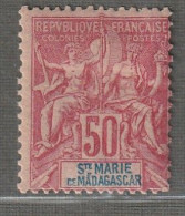 Sainte Marie De Madagascar - N°11 * (1894) 50c Rose - Unused Stamps