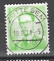 OCB Nr 1068  Centrale Stempel Zottegem - King Roi Koning Boudewijn Baudouin Marchand - 1953-1972 Bril