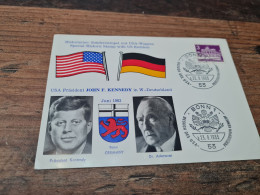 Postcard - J. F. Kennedy - C. Adenauer       (V 38065) - Hommes Politiques & Militaires