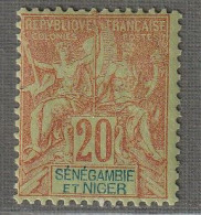 Sénégambie Et Niger - N°7 * (1903) 20c Brique Sur Vert - Unused Stamps