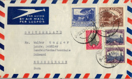 1953 AFRICA DEL SUR , JOHANNESBURG - MUENSINGEN , CORREO AÉREO , SOBRE CIRCULADO - Storia Postale