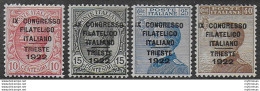 1922 Italia Congresso Filatelico Sup Varietà MNH Sassone N. 123d/26d - Sonstige & Ohne Zuordnung