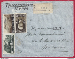 1937 ERITREA, Lettera Affrancata, PA N° 18-23 Etiopia N° 1-4 - Erythrée