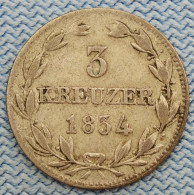 Nassau • 3 Kreuzer 1834 • Wilhelm • German States / Allemagne États • [24-646] - Petites Monnaies & Autres Subdivisions