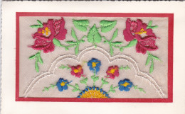 CARTE BRODERIE, KAART MET BORDUURWERK, BLOEMEN, FLEURS - Ricamate