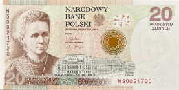 Poland 20 Zloty, P-A184 (20.4.2011) - UNC - Marie Curie Banknote - Poland