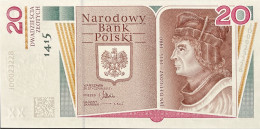 Poland 20 Zloty, P-188 (24.6.2015) - UNC - Jan Dlugosz Banknote - RARE - Pologne