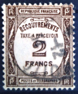 FRANCE                     TAXE  N° 62                    OBLITERE - 1859-1959 Usati