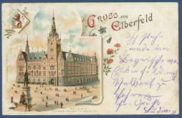 Gruss Aus Elberfeld Rathaus Kaiser-Friedrich-Denkmal, Gelaufen 1900 (AK1271) - Wuppertal