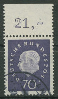 Bund 1959 Heuss Medaillon Bogenmarken Oberrand 306 OR Gestempelt - Usados