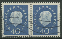 Bund 1959 Heuss Medaillon Bogenmarken 305 Waagerechtes Paar Gestempelt - Used Stamps