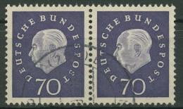 Bund 1959 Heuss Medaillon Bogenmarken 306 Waagerechtes Paar Gestempelt - Used Stamps
