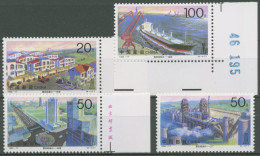 China 1996 Erdbeben Von Tangshan Schiff Zementwerk 2732/35 Rand/Ecke Postfrisch - Nuovi