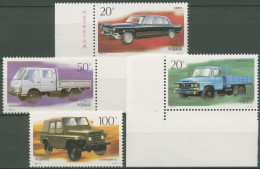 China 1996 Fahrzeuge Autos LKW 2728/31 Rand/Ecke Postfrisch - Nuevos