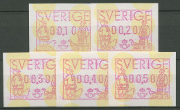 Schweden ATM 1991 Paar In Landestracht Satz 5 Werte ATM 1 S Postfrisch - Automaatzegels [ATM]