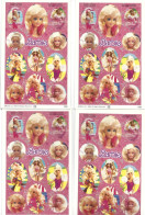 BARBIE -  Lot De 4 Cartes Postales - Autocollants - Bandes Dessinées