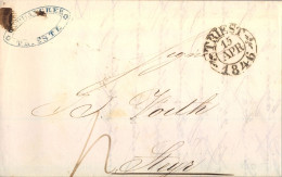 1846 TRIESTE ( 15 ABRIL ) , CARTA CIRCULADA  A STEYR ( AUSTRIA ) . LLEGADA  TENUE AL DORSO - 1. ...-1850 Prefilatelia