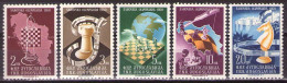 Yugoslavia 1950 - Chess Olympiad In Dubrovnik - Mi 616-620 - MNH**VF - Unused Stamps