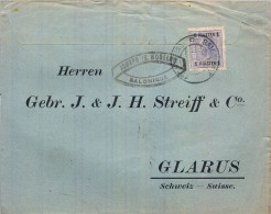 1906 SALONIQUE , CORREO AUSTRIACO EN LEVANTE , SOBRE CIRCULADO A GLARUS , LLEGADA AL DORSO - Oriente Austriaco