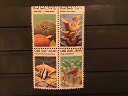 United States 1980 Coral Reefs Block MNH SG 1803a Sc 1830a Mi 1434-7 Yv 1298-1301(small Thin) - Unused Stamps