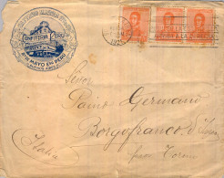 1921 ARGENTINA , SOBRE CIRCULADO A BORGOFRANCO ( TORINO ) , CONFITERIA PERÚ , LLEGADA  AL DORSO - Lettres & Documents