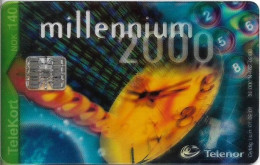 Norway - Telenor - Millennium 2000 (Transparent Card) - N-162 - 02.2000, 140U, 30.000ex, Used - Norvegia