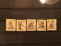 United States 1980 Windmills Booklet Stamps Used SG 1782-6 Sc 1738-42 Mi 1415-9 Yv 1268-72 - Gebraucht