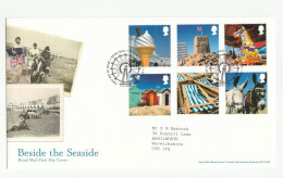 SEASIDE FDC  Ice Cream, Chocolate Sandcastle Donkey Flag Deckchairs Etc  Stamps  GB 2007 Cover Food Horse - 2001-10 Ediciones Decimales