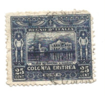 (COLONIE E POSSEDIMENTI) 1910-14, ERITREA, SOGGETTI AFRICANI, 25c - 1 Francobollo Usato (CAT. SASSONE N.37) - Eritrea