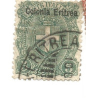 (COLONIE E POSSEDIMENTI) 1910-14, ERITREA, SOPRASTAMPATI, 5c - 1 Francobollo Usato (CAT. SASSONE N.14) - Erythrée