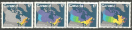 (C08-90-93a) Canada Cartes 1867-1949 Maps MNH ** Neuf SC - Unused Stamps