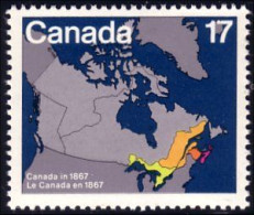 (C08-90a) Canada Carte 1867 Map MNH ** Neuf SC - Unused Stamps