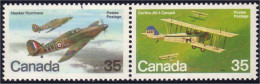 (C08-75aa) Canada Hawker Hurricane Curtiss JN-4 Canuck Se-tenant MNH ** Neuf SC - Unused Stamps