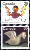 (C08-68-69a) Canada Esprits Inuit Spirits Bird Oiseau Shaman Chamane MNH ** Neuf SC - Ongebruikt