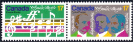 (C08-58ab) Canada Hymne National Anthem Compositeurs Composers Music Se-tenant MNH ** Neuf SC - Música